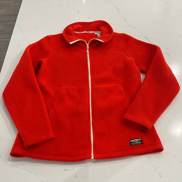 L.L. Bean Katahdin Fleece Full-Zip Jacket Red Size‎ Medium - Picture 1 of 9
